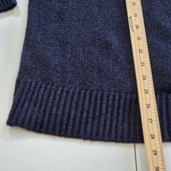 Uniqlo:C Sweater Women S Heathered Navy LS Cotton Wool Witchy Whimsigoth Slouchy - Picture 11 of 16